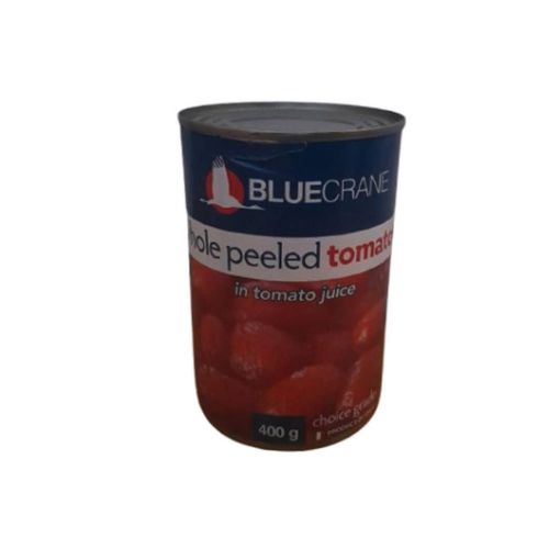 Picture of BLUE CRANE WHOLE PEELED TOMATO IN TOMATO JUICE  400g