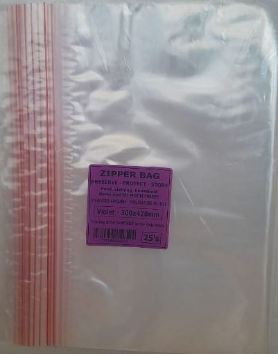 Picture of ZIPPER BAGS 300X420MM VIOLET  25`s