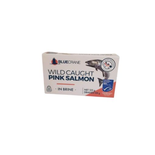Picture of BLUE CRANE PINK SALMON WILD CAUGHT IN BRINE  125g