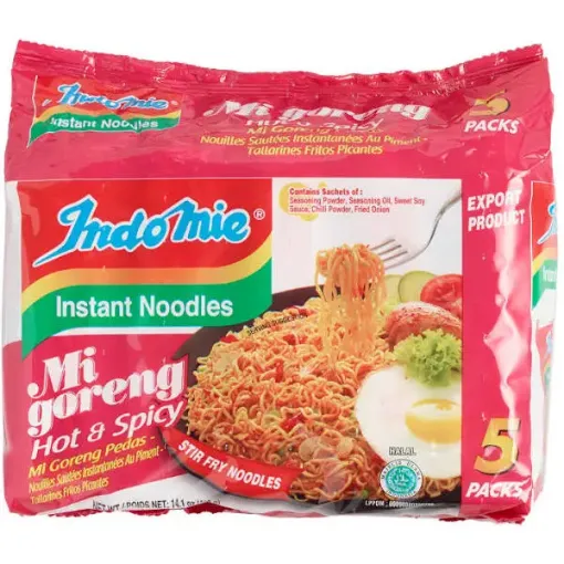 Picture of INDOMIE INSTANT NOODLES MI GORENG HOT & SPICY  5 x 80g x 5