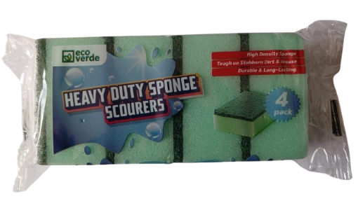 Picture of ECO VERDE SCOURERS SPONGES HEAVY DUTY 4`s